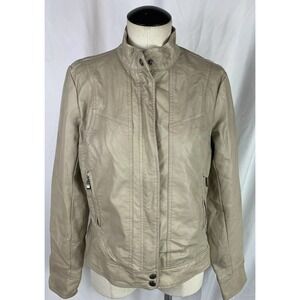 Bernardo Beige Zippered Lined Jacket Size - M Medium‎